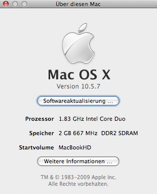 OS X auf 10.5.7