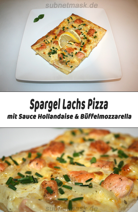 Spargel Lachs Pizza mit Sauce Hollandaise & Büffelmozzarella