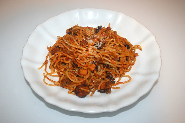 Spaghetti mit Hackfleisch-Tomatensauce – Resteverbrauch