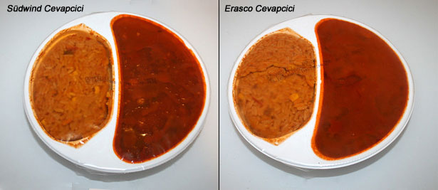 Vergleich Bowls Südwind & Erasco Cevapcici